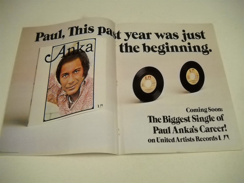 PAUL ANKA Rare 1975 Large 72-page RW Promo Tribute Booklet stories/pics/ads more