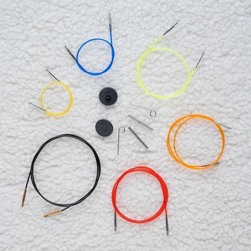 KnitPro Interchangeable Needle Colored Cords- 16" 20" 24" 32" 40"