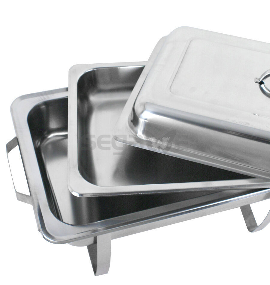 Stainless Steel Rectangular Chafing Dish Full Size Buffet Catering Lot 2~8 Quart