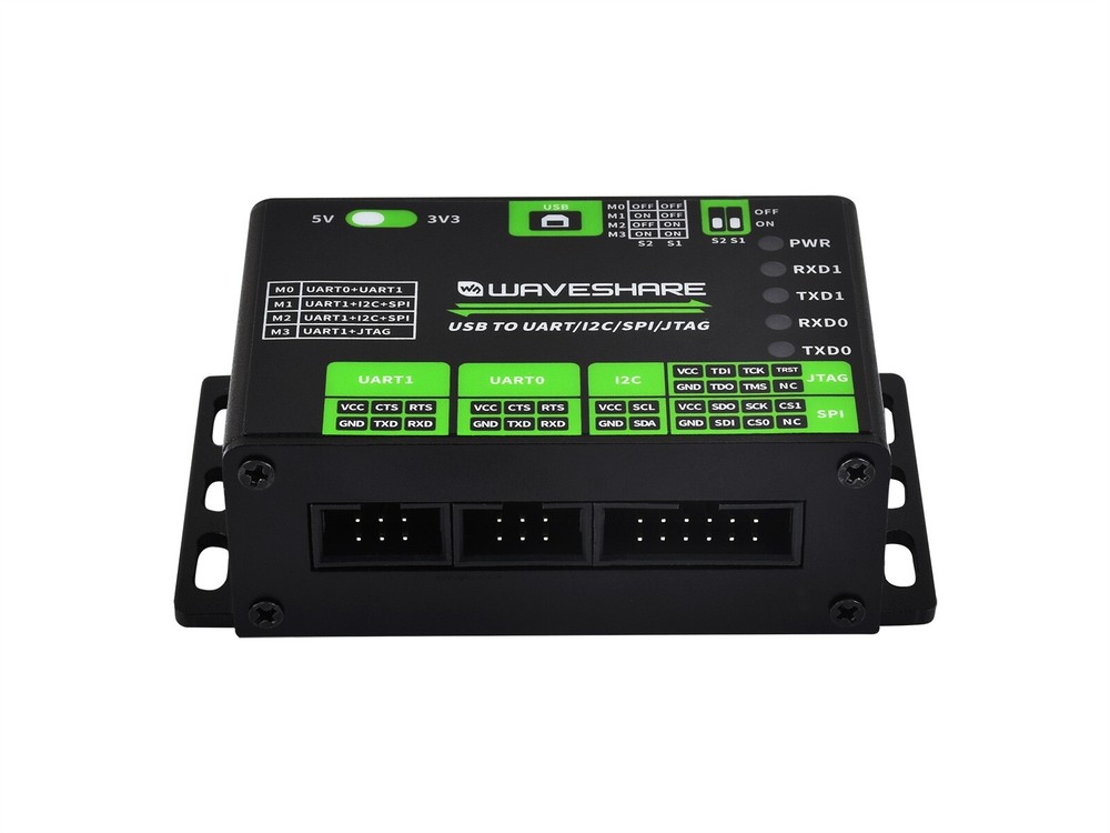 Waveshare USB To UART/I2C/SPI/JTAG Converter Support Multiple Interfaces 3.3V/5V