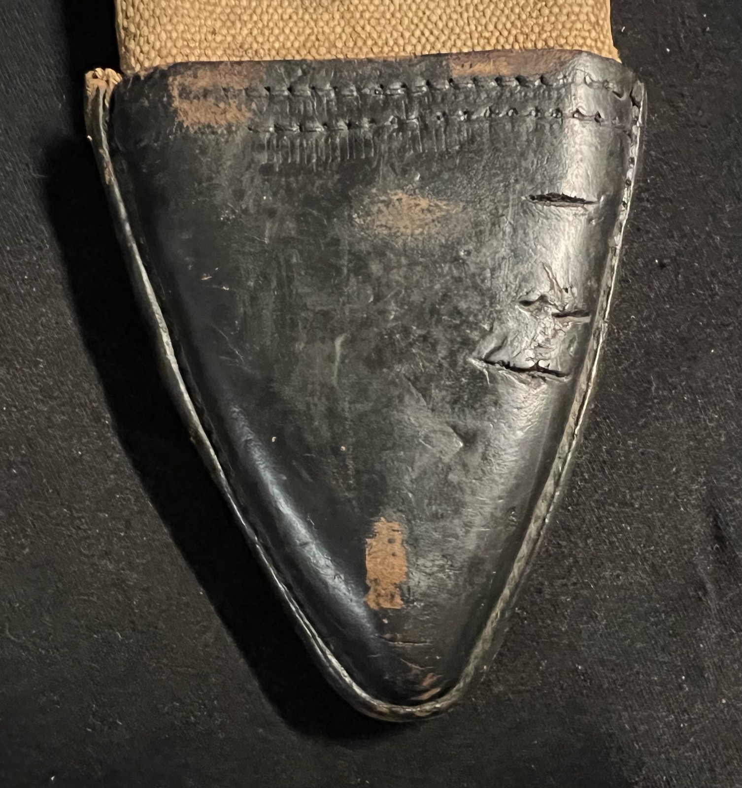 WWI US M1910 M1917 Bolo Fighting Knife Canvas Scabbard with Alteration #6