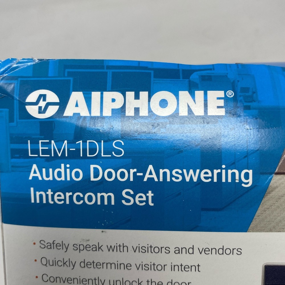 Aiphone LEM-1DLS Audio Door Intercom Set, White/Silver