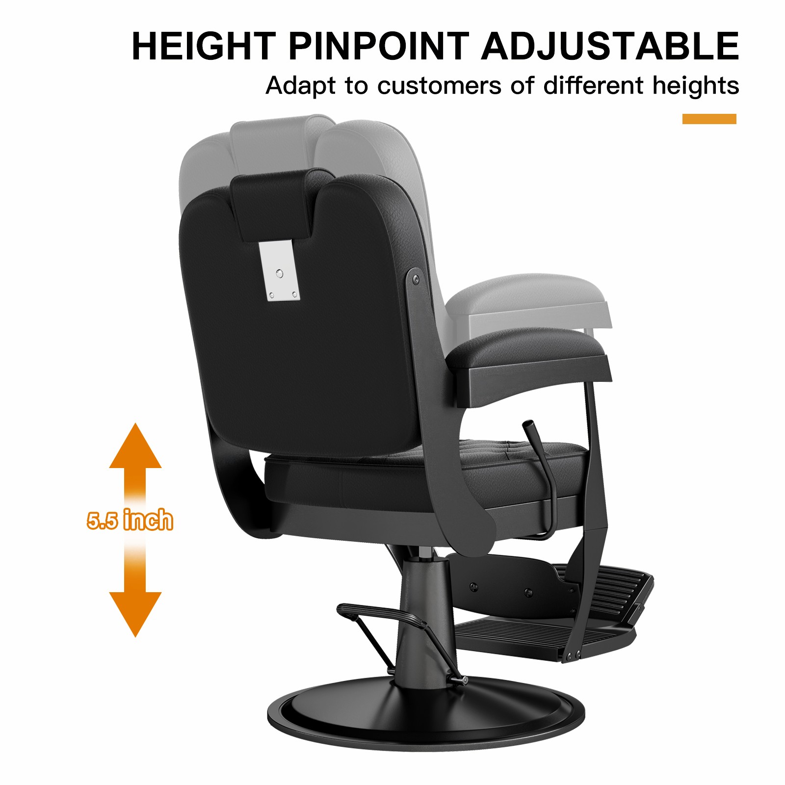 Black Vintage All Purpose Recline Hydraulic Barber Chair Heavy Duty Salon Beauty