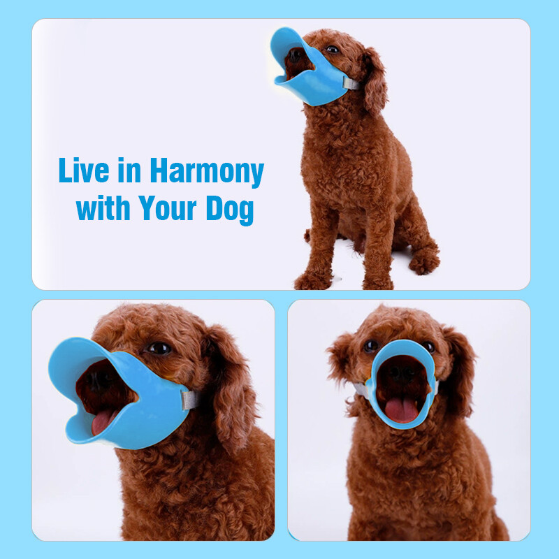 Dog Muzzle Anti Bite Soft Silicone Mouth Cover Adjustable Strap Pet Masks Covers