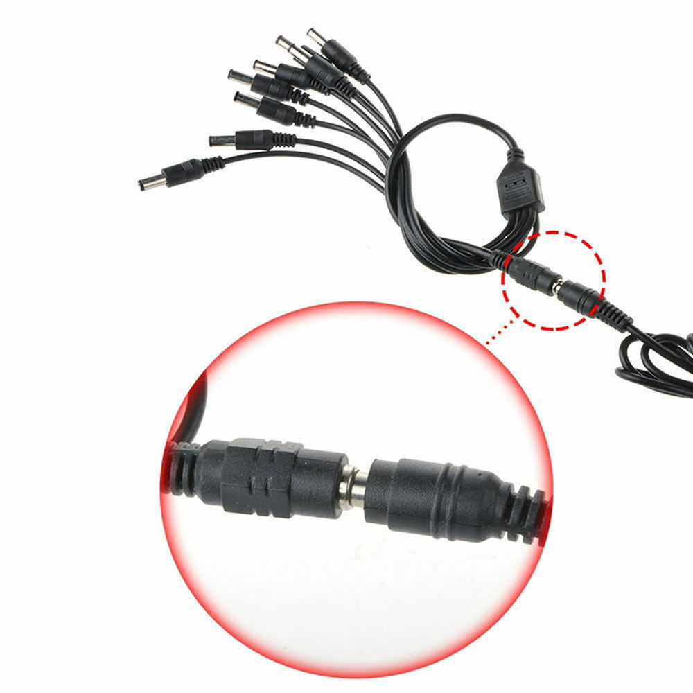 PwrON LOREX 12VDC 2A Security Camera Power Supply Adapter & 8 way Splitter Cable