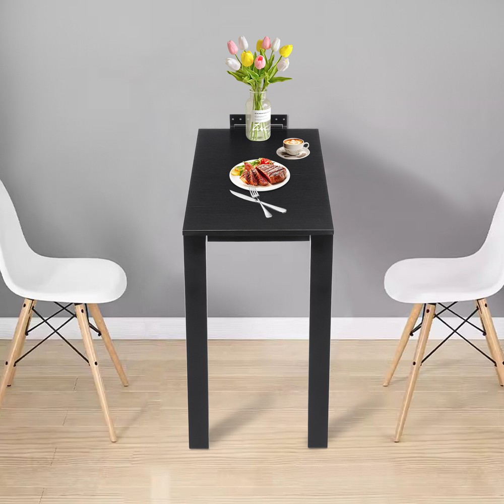 Folding Dining Table Wall Mounted Folding Table For Home Offices 75*40cm Black