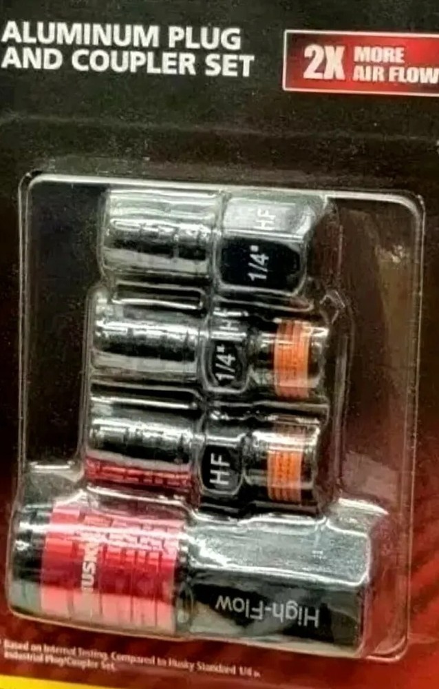 Husky aluminum plug And coupler set. 1/4 in