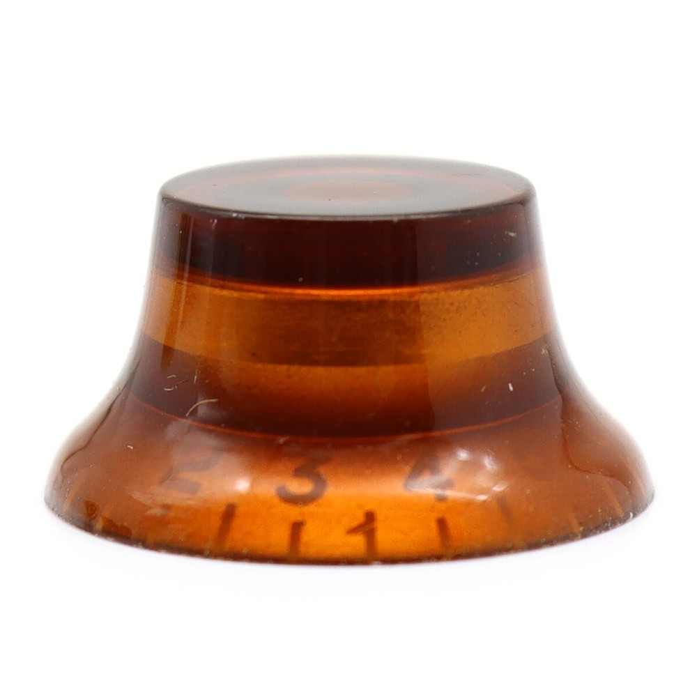 4x Guitar Bass Knobs Top Hat Bell 18-spline Pots Tone Volume Control Knobs Amber