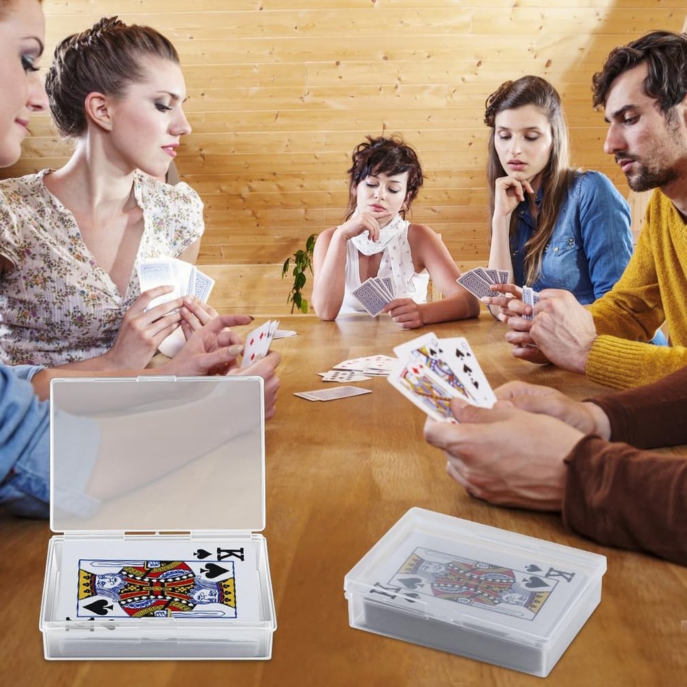 Jeffbaubl 24 Pcs Playing Card Case,Empty Plastic Card Deck Boxes,Clear Cards ...
