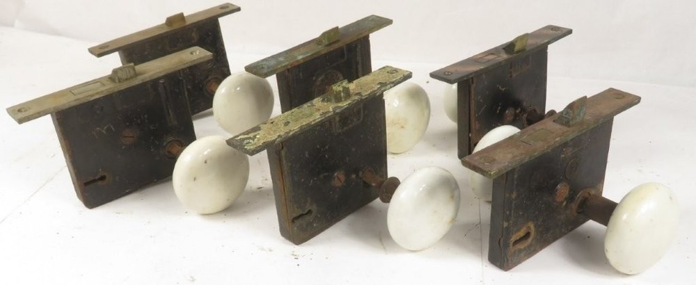 antique door mortise locks porcelain knobs