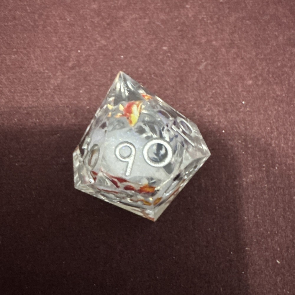 Liquid Core Koi Fish Polyhedral Dice Set 7Pcs Sharp Edge Resin - RPG DND F