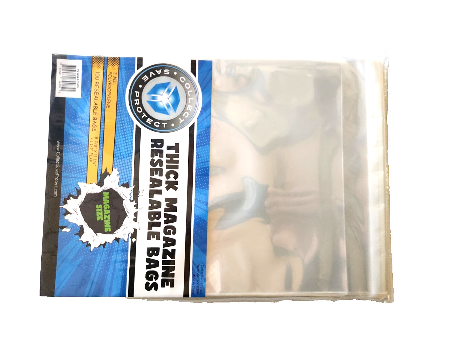 100 THICK Resealable Magazine Bag Protection Poly Sleeves Archival Quality 2 mil