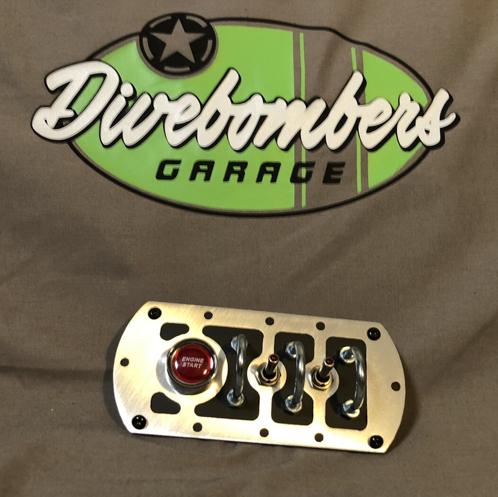 Push Button Start Switch Panel 2 LED Bomber style Custom , hotrod