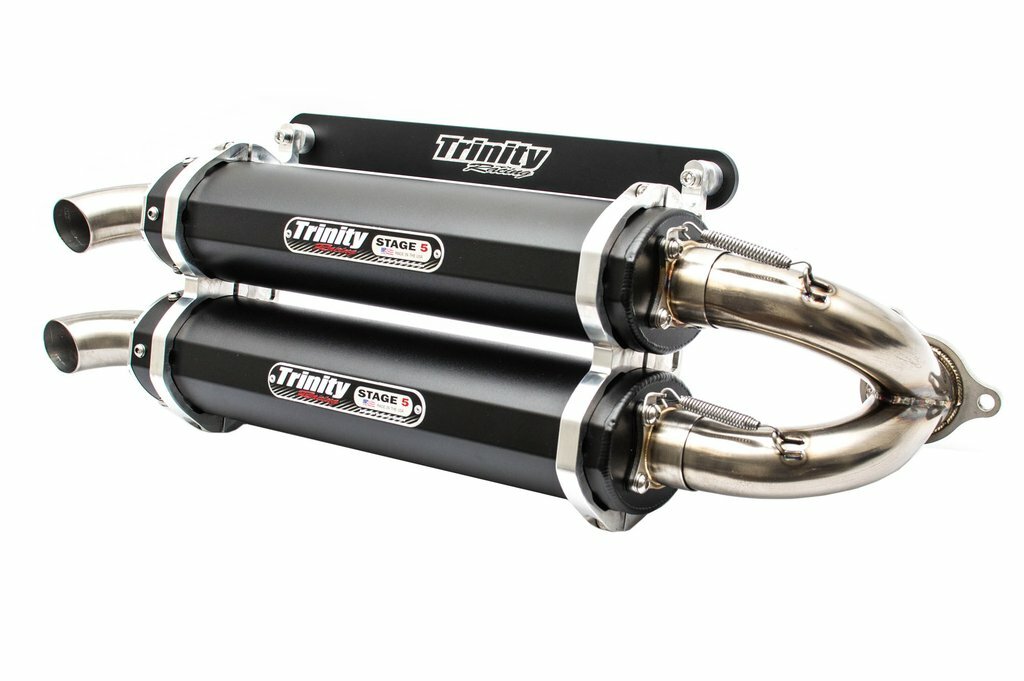 2015-2023 Polaris Rzr 1000xp Trinity Racing Stage 5 Dual Slip-On Exhaust Black