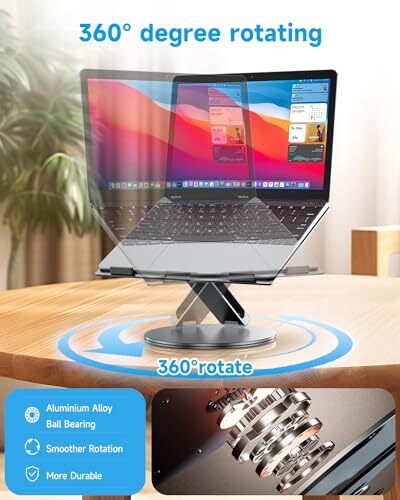 Portable Foldable Laptop Stand, Adjustable Height Ergonomic B4-Base, Grey