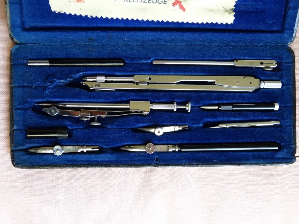 Vintage Precision BODEN Compass Drafting Drawing Case Set MADE IN GERMANY