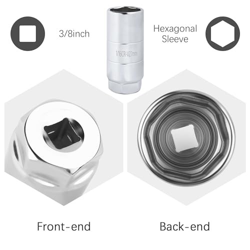 Oil Pressure Sensor Socket,1 1/16 Socket Switch Fits 3/8" Drive or 1 Silver