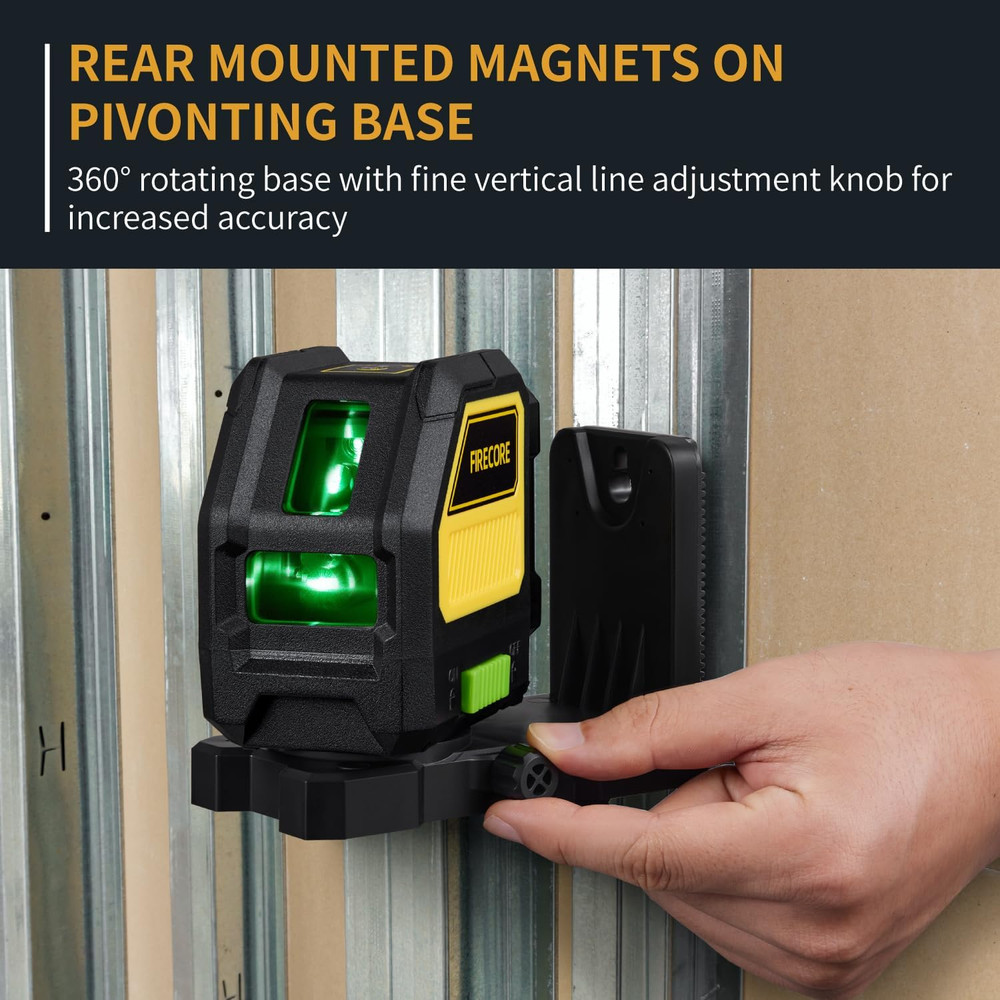 Self-Leveling Green Laser Level with Receiver & Hard Case, 197ft Range