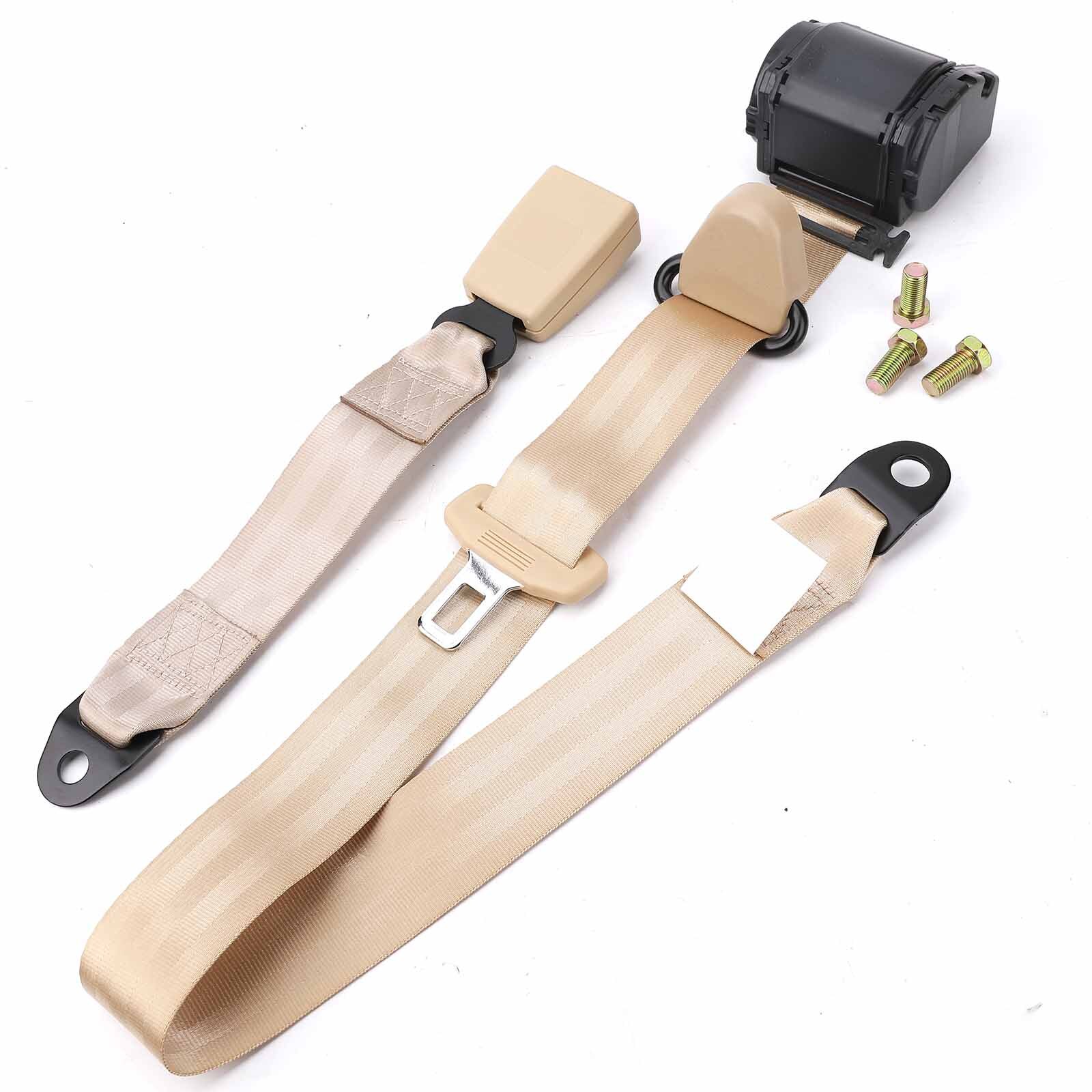 2 Set Retractable 3 Point Safety Car Seat Belt Vehicle Adjustable Belt Kit Strap