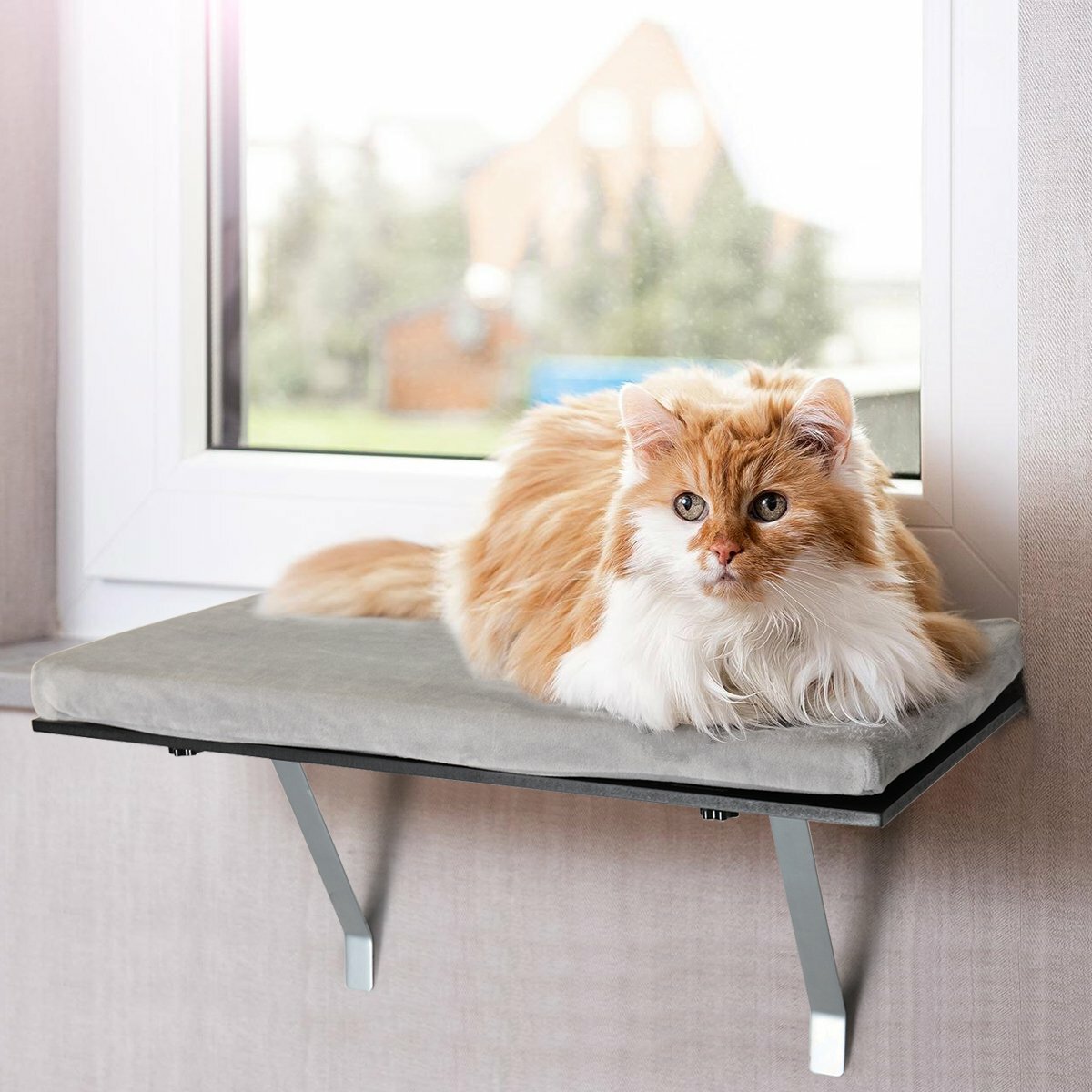COZIWOW Cat Window Seat Wall Mount Perch House for Large Indoor Cats Durable