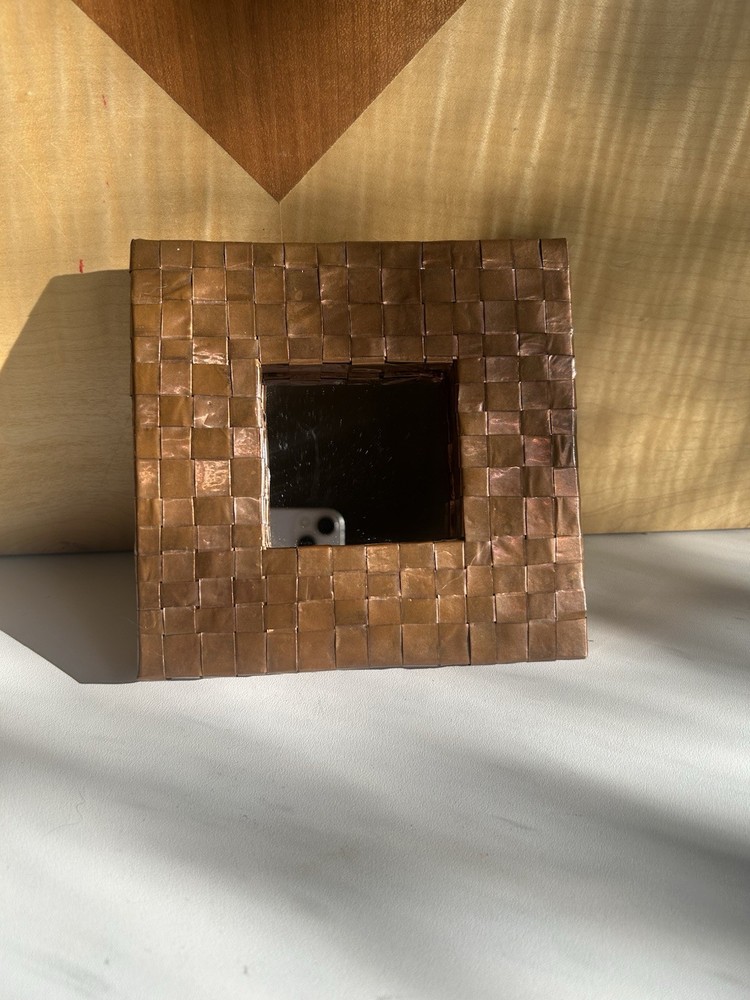 Woven Copper Handmade Mirror