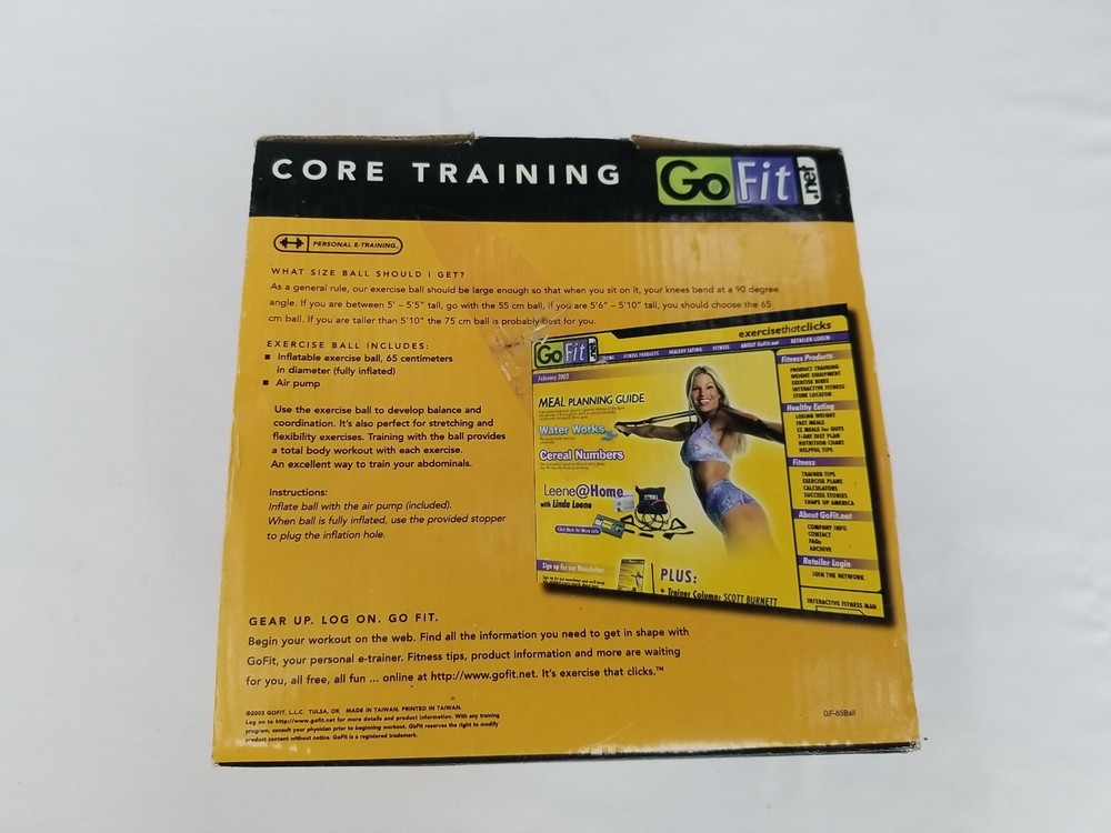 Go Fit Core Training Stability Ball, Large 65cm NIOB