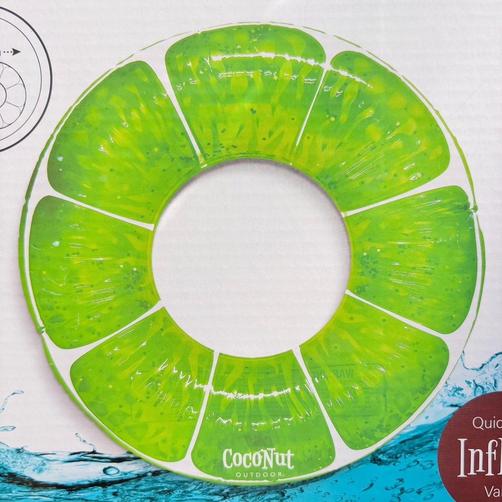 Coconut Float: Pink Grapefruit Glitter - 42" Pool Float Ring, Inflatable