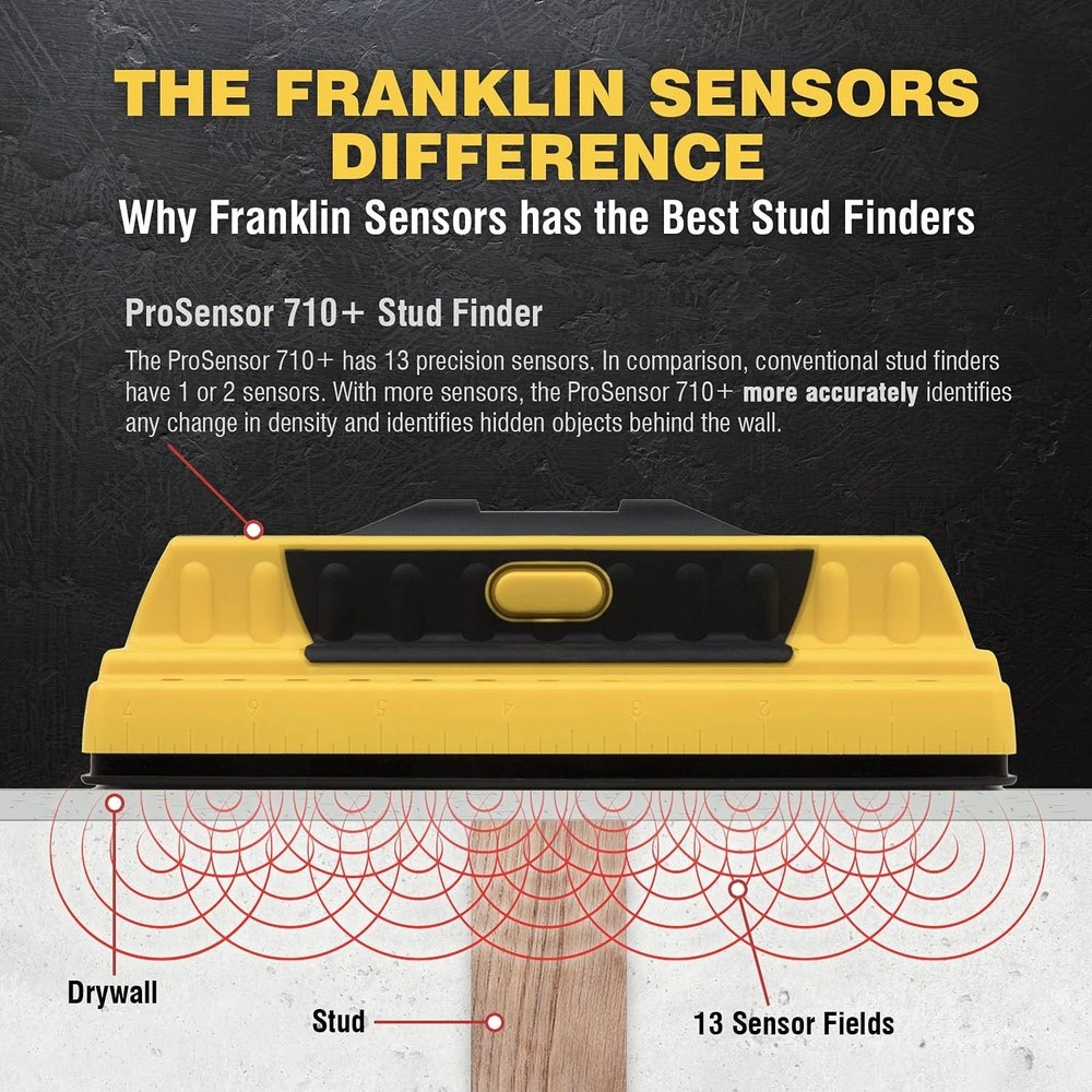 Accurate ProSensor 710+ with 13 Sensors & Bubble Level for Easy Stud Detection