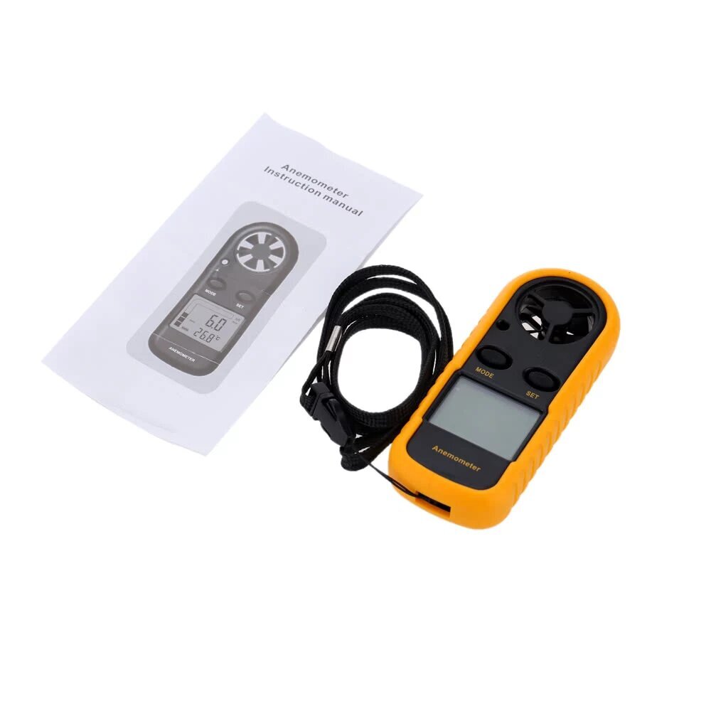 Mini LCD Digital Anemometer Wind Speed Air Velocity Temperature Measuring E8E2
