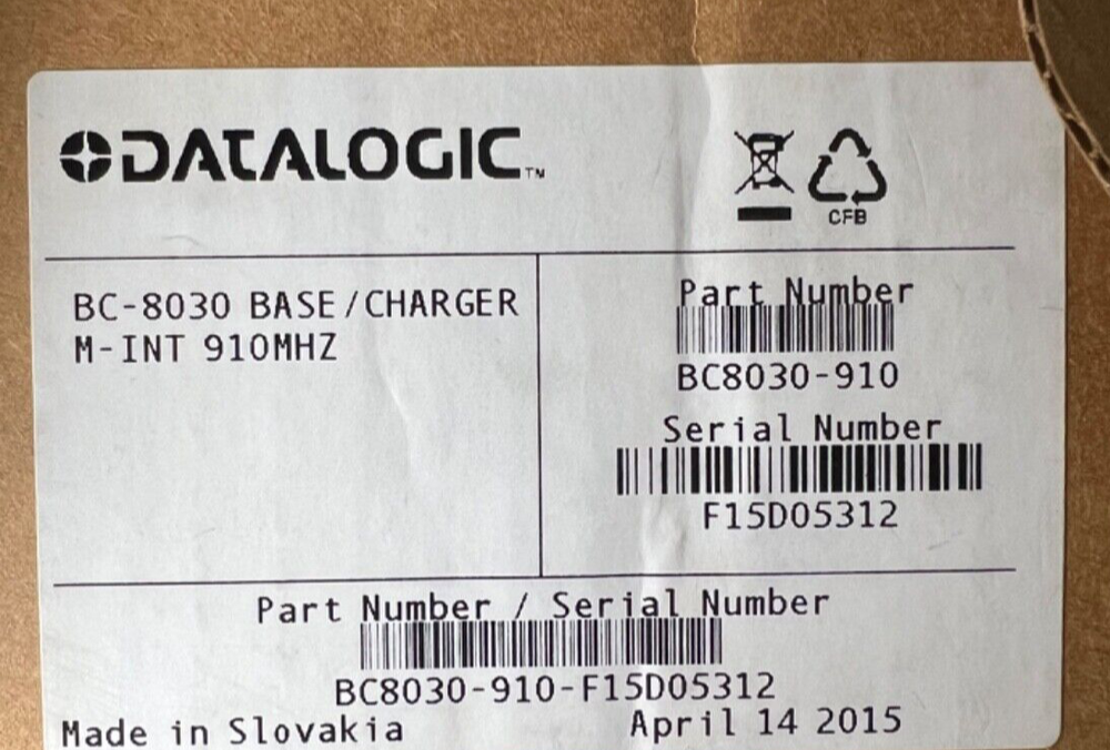 Datalogic Base/Charger BC8060-910 for PowerScan PD8300