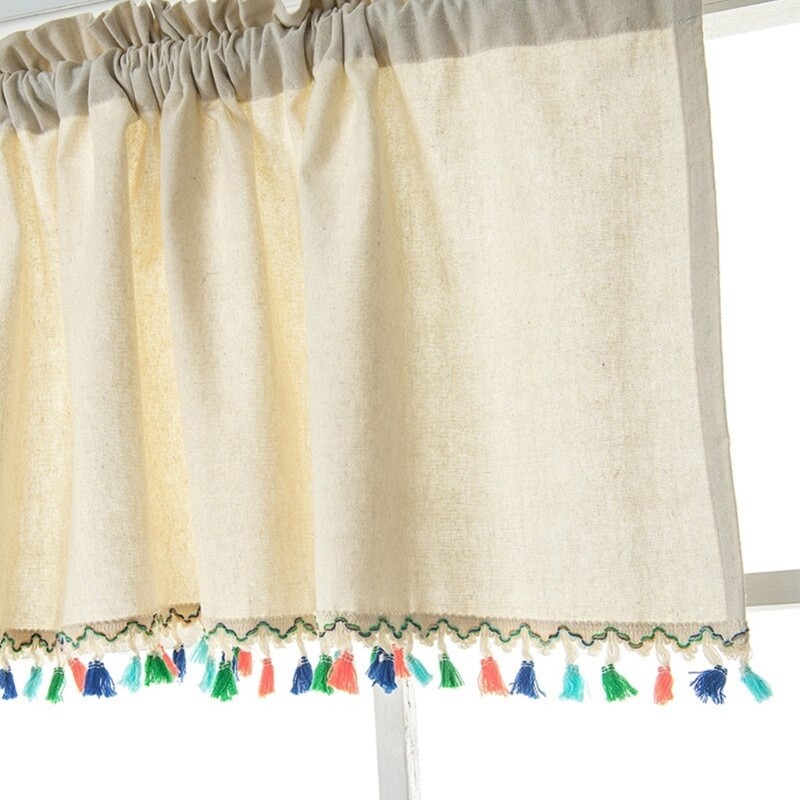 Kitchen Window Curtains Short Opaque Linen Look Small Window Curtains