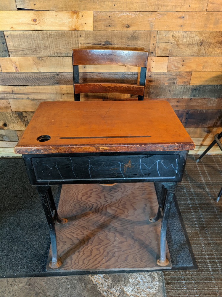 Vintage student school desk