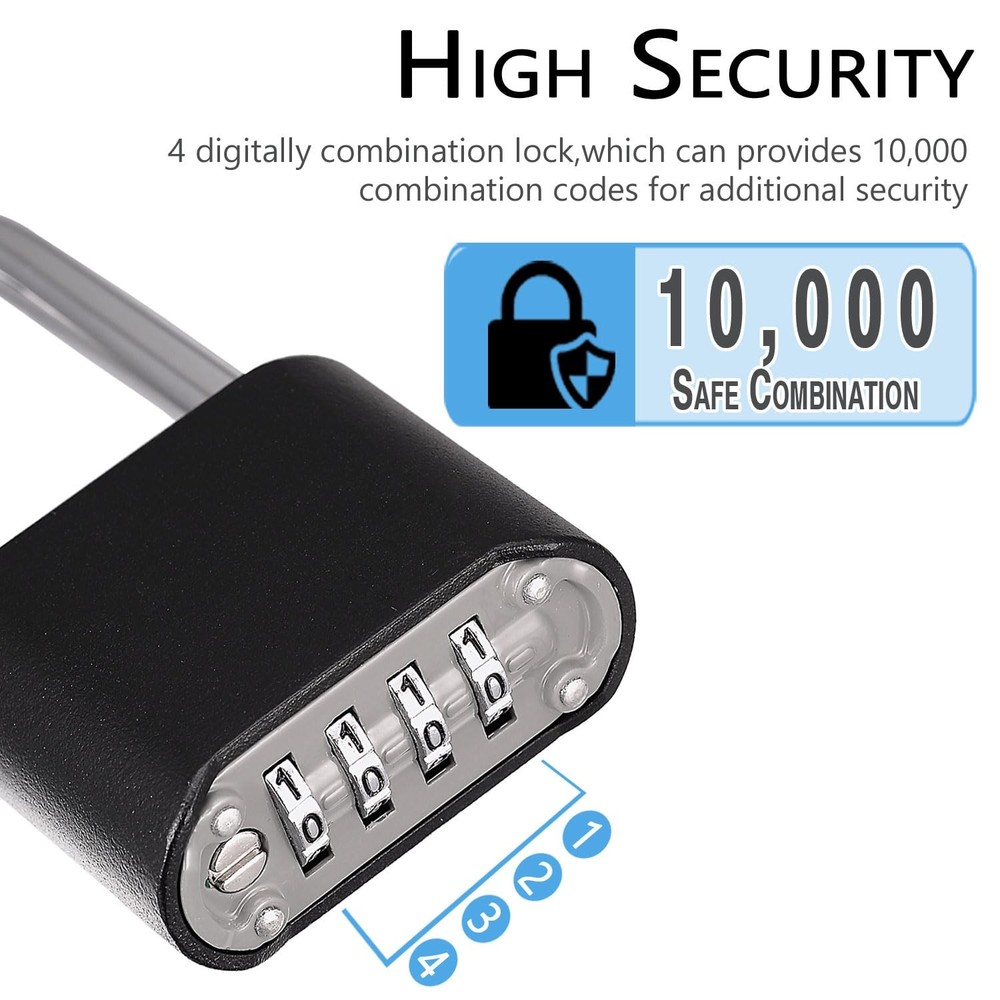 Heavy Duty Combination Lock,V-RESOURCING 4 Digit Resettable Combination Lock ...