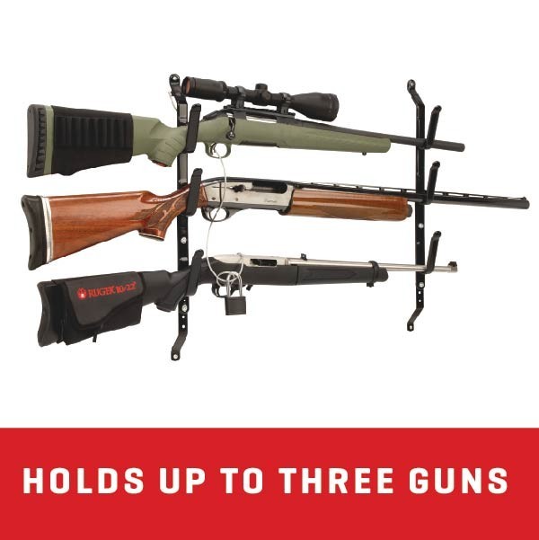 Steel Three Gun Locking Truck Window Rack, Black