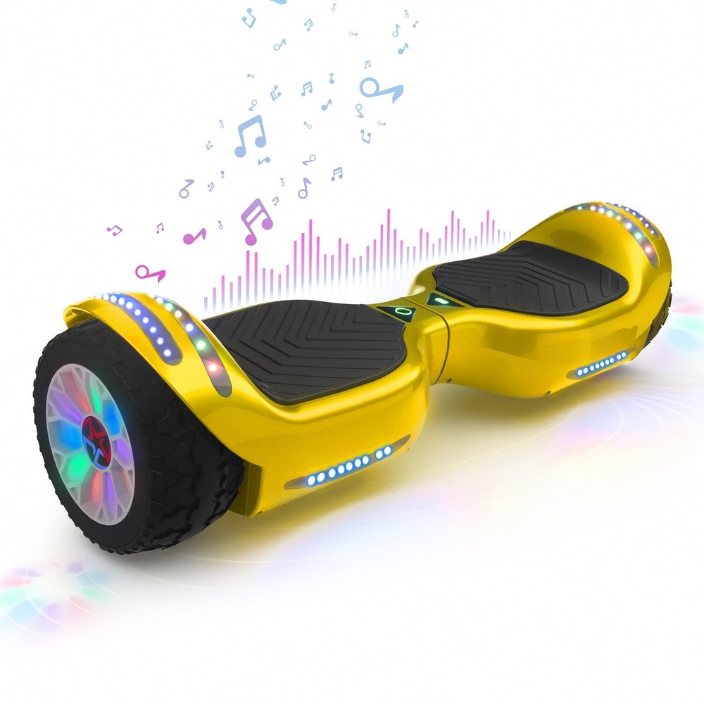Mosta Electric Hoverboard with Bluetooth Speaker, Chrome Design, Self-Balancing,