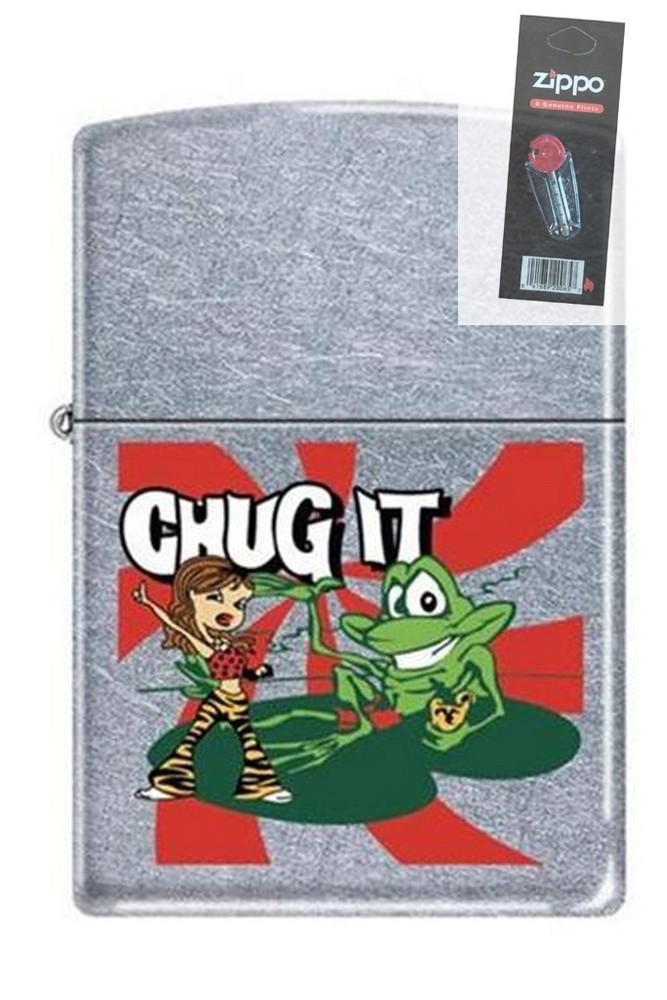 Zippo 207 chug it Lighter + FLINT PACK