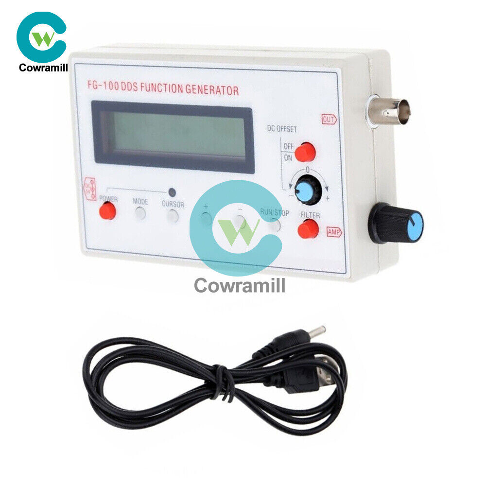 DDS Function Signal Generator Module 1HZ-500KHz Sine +Square Wave + Case FG-100b