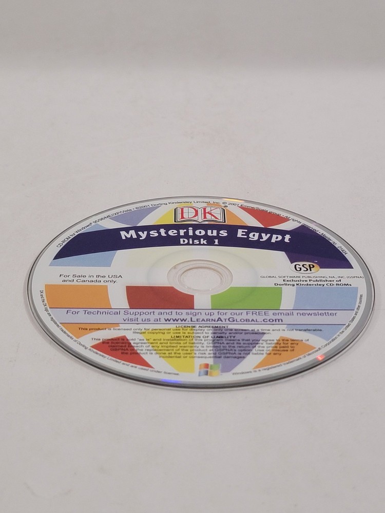 Mysterious Egypt PC CD-ROM Game Activity - Disc 1 Only