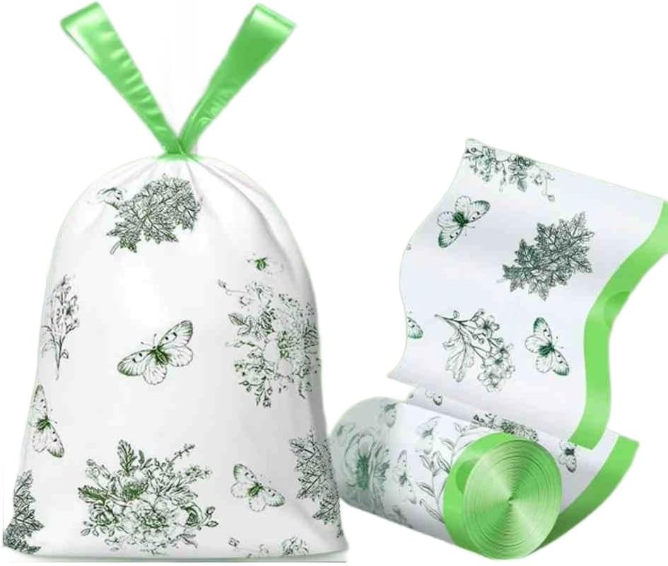 60Pcs Drawstring Trash Bags Small 4 Gallon Bin Liners Bathroom Kitchen Scented