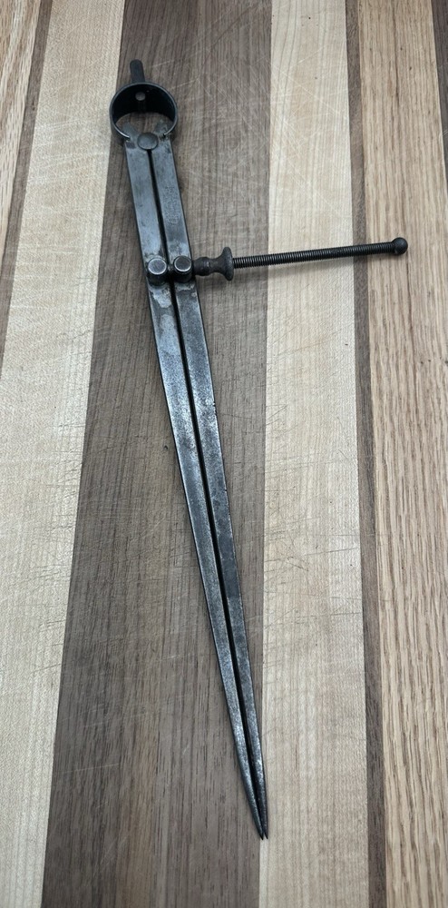 Vintage L. S. Starrett Co. Large 11" Flat Leg Spring Compass Divider Tool