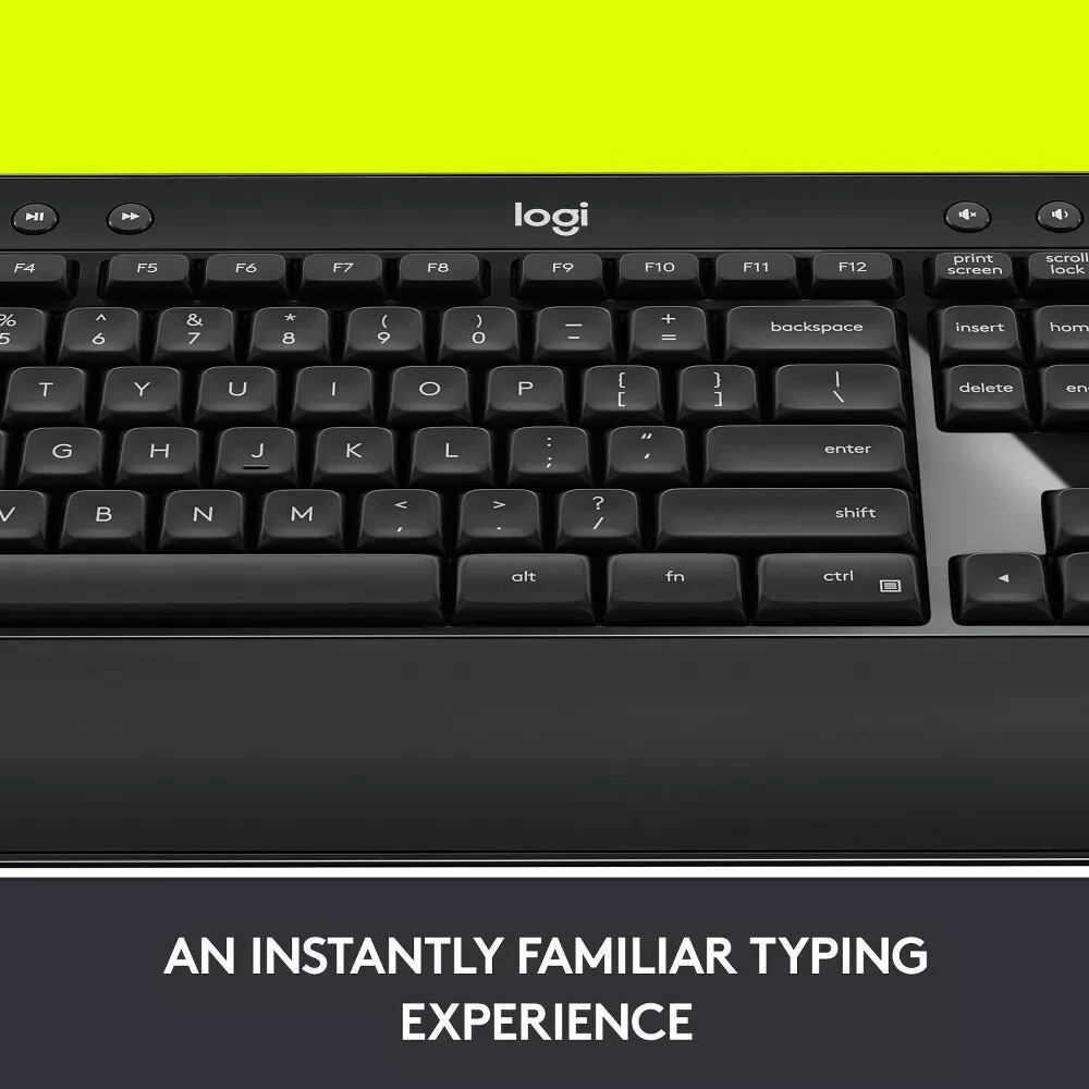 Logitech Advanced COMBO Keyboard and Mouse Combo Desktop – Black (920-008701)