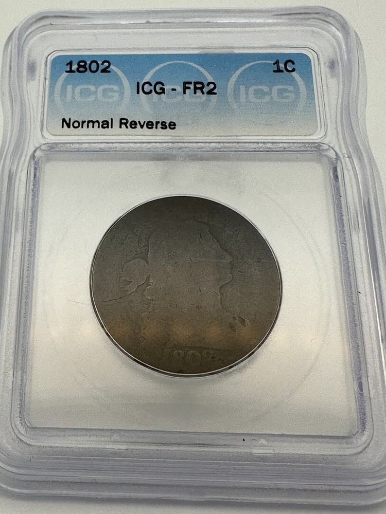 1802 Draped Bust large cent, ICG FR2