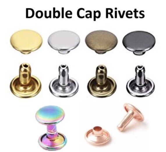 8mm Gold Double Cap Rivets