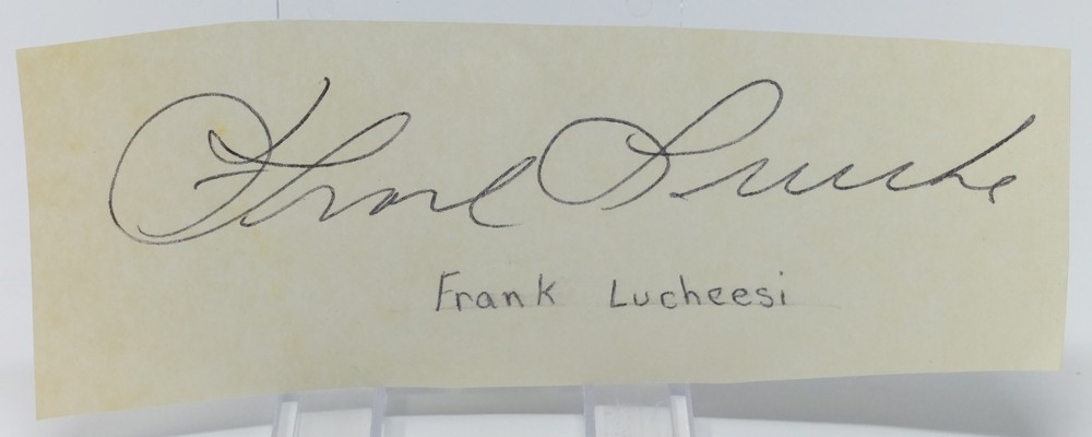 Frank Lucchesi cut autograph