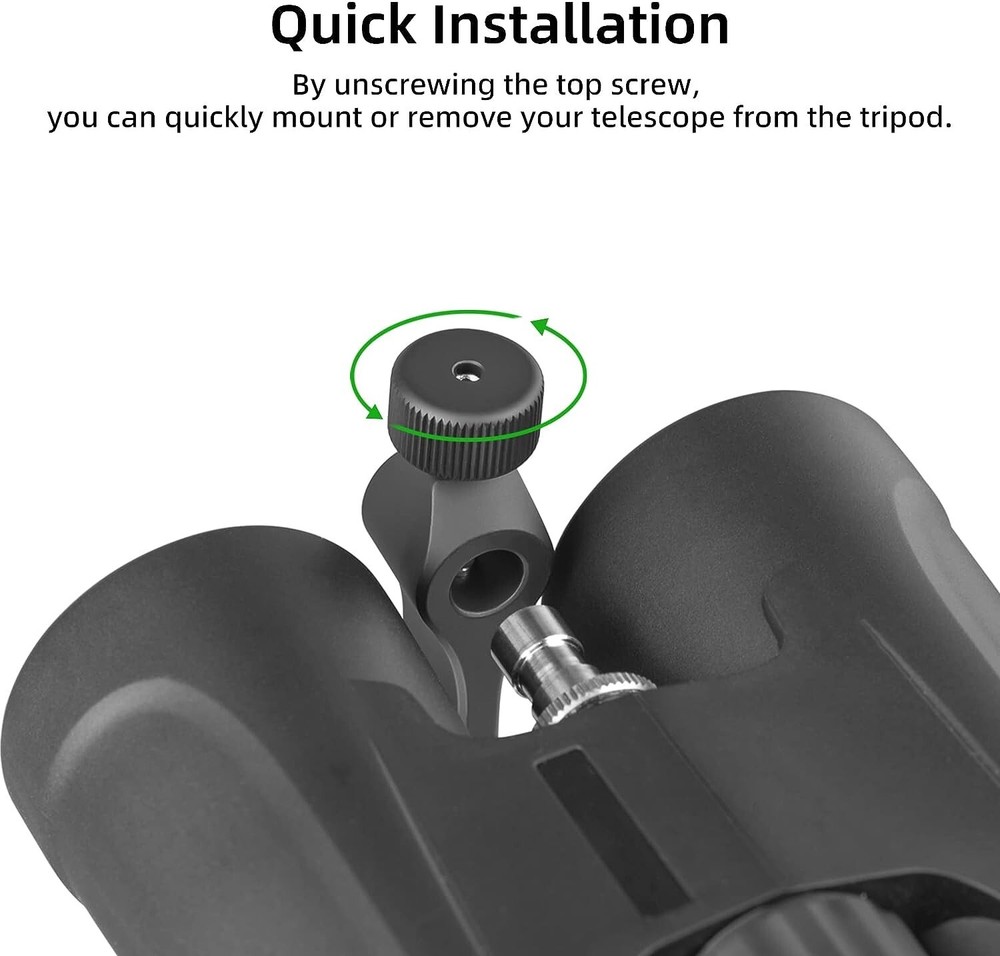 Binocular Tripod Adapter - Quick Release, Universal Mount - CNC Aluminum Alloy