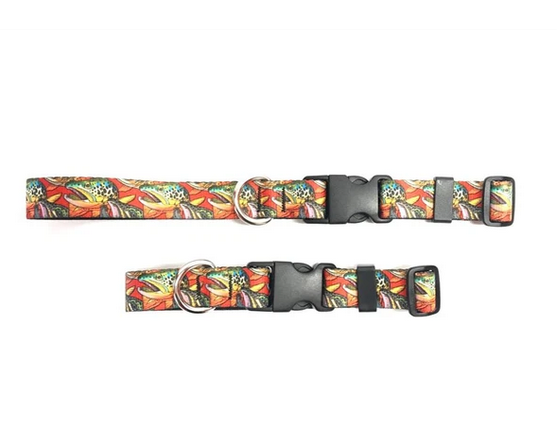 Freshwater Trout Pattern DOG COLLARS LEASHES AWESOME!! NEW!!