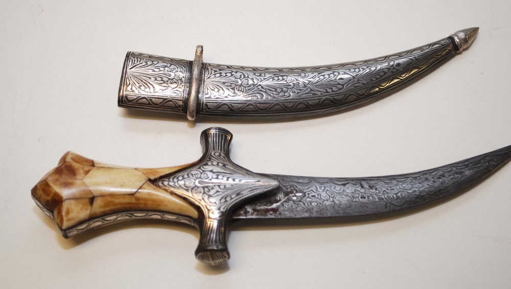 Vintage Indian Dagger with Bone Handle