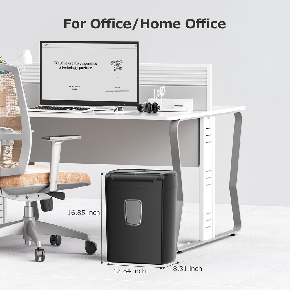 Portable 12-Sheet Office Shredder, High Security