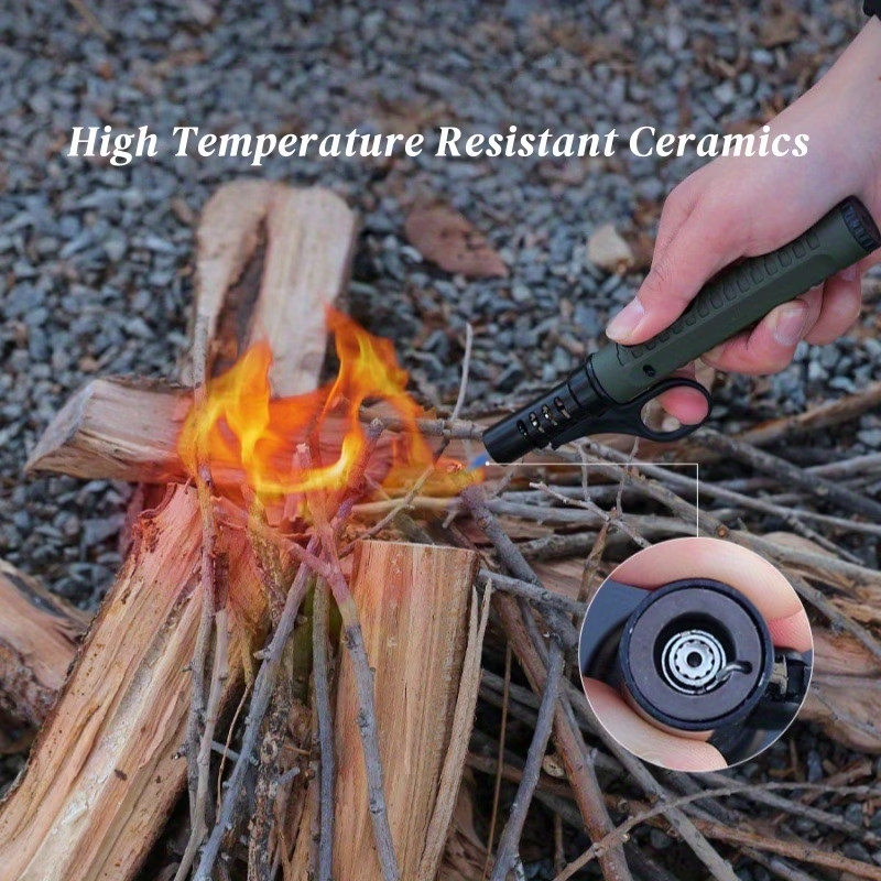 Portable Windproof Butane Torch Flamethrower - Refillable Adjustable Flame,