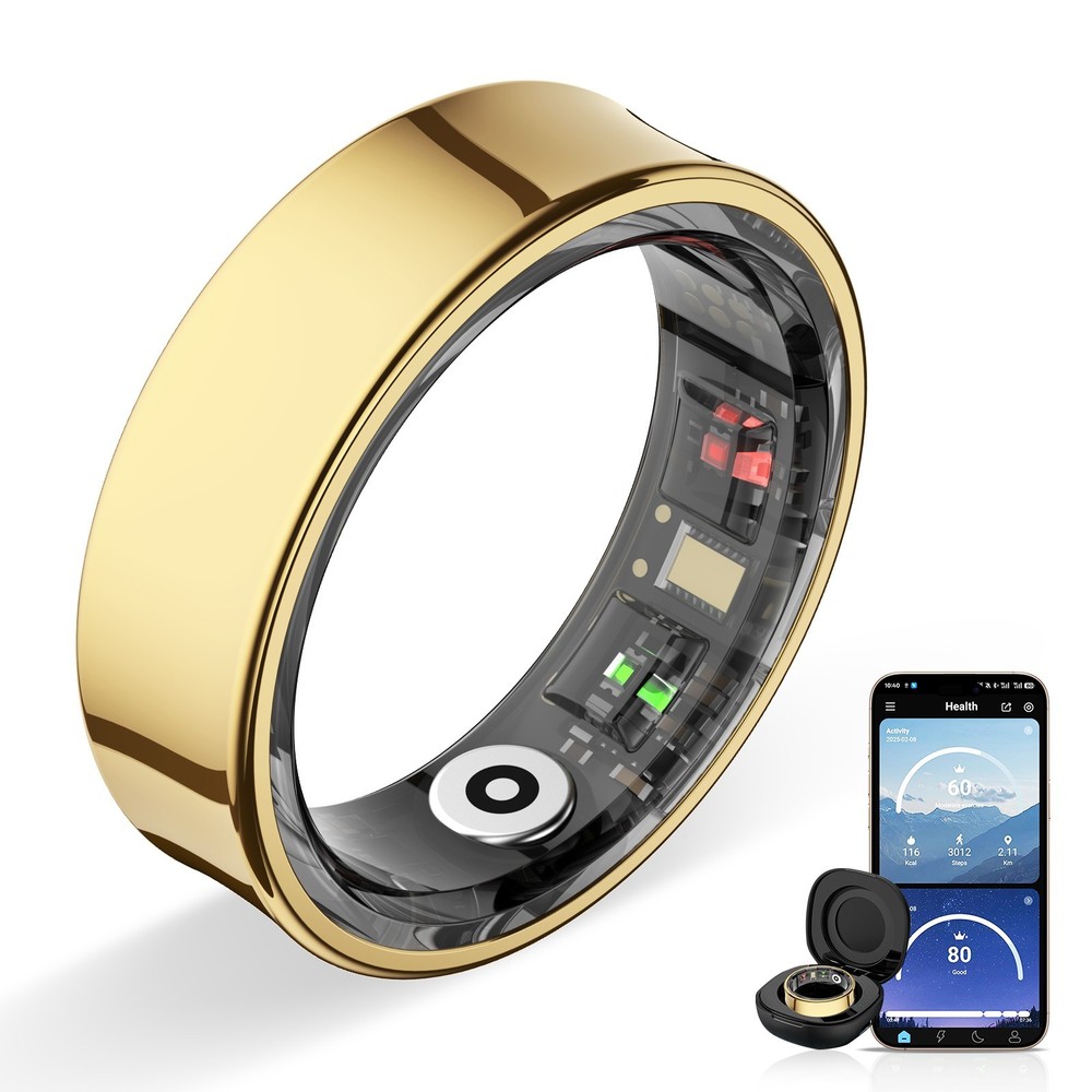 Titanium IP68 smart ring, activity tracker, sleep and motion detection